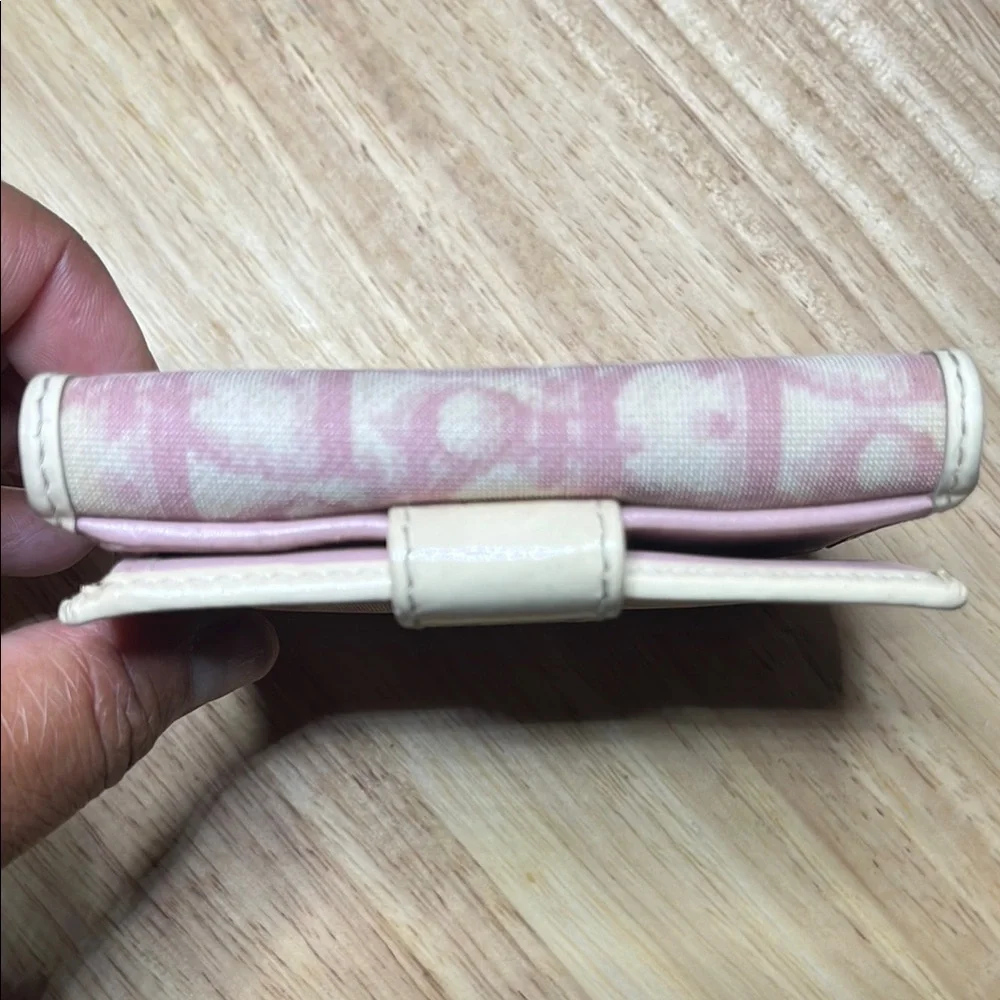 Dior Pink and Cream Canvas Wallet